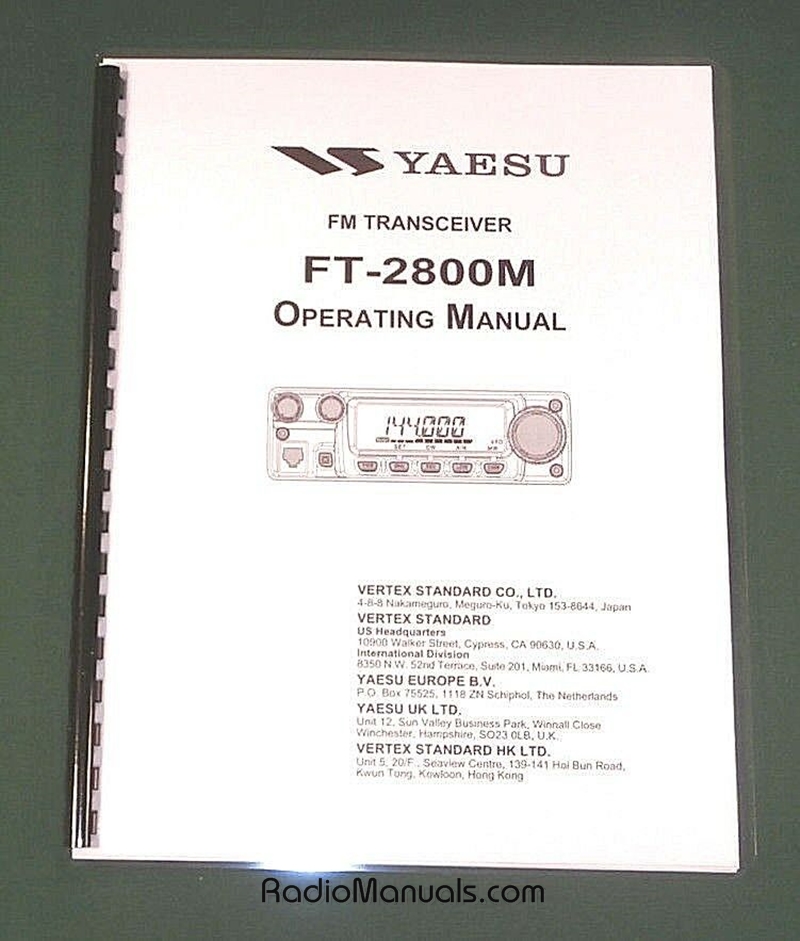 Yaesu FT-2800M Instruction Manual